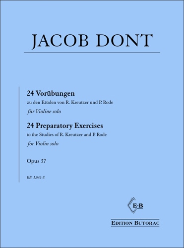 Cover - Jacob Dont, 24 Vorübungen op. 37